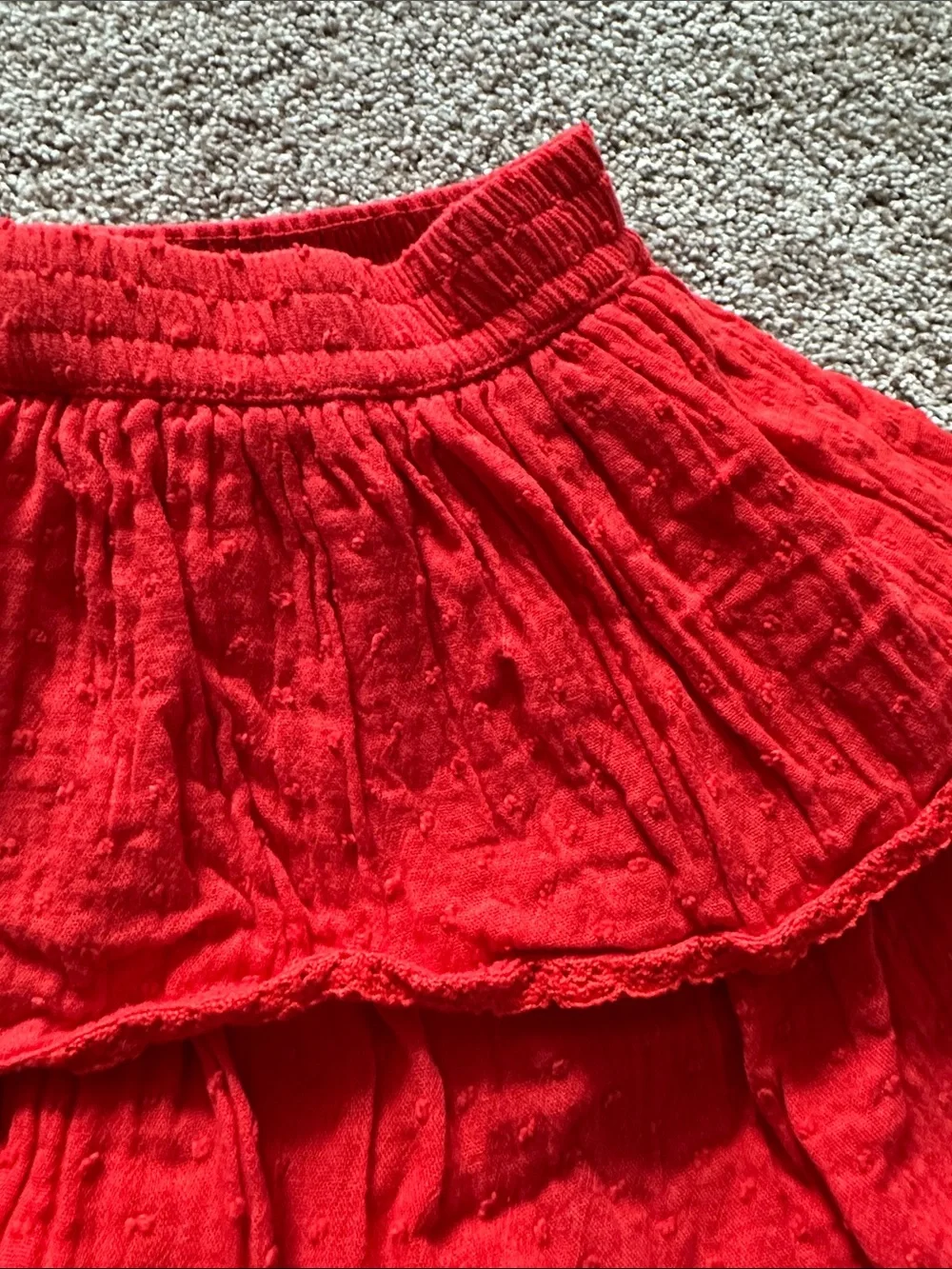 3 GAP Girls Tiered Skort Trio - Red, Navy & Rainbow Stripe Cream
